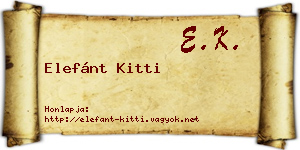 Elefánt Kitti névjegykártya